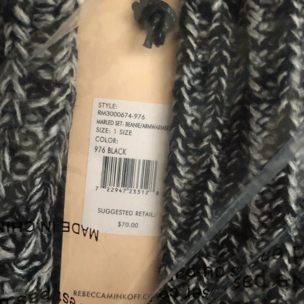 NWT rebecca minkoff marled beanie & arm warmer